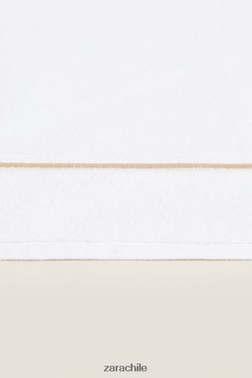 accesorios cl Zara unisexo alfombra de baño con borde festoneado beige JJ06N41729