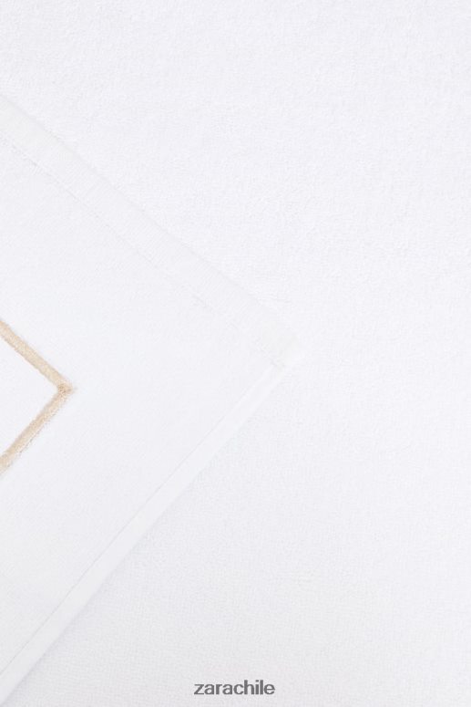 accesorios cl Zara unisexo alfombra de baño con borde festoneado beige JJ06N41729