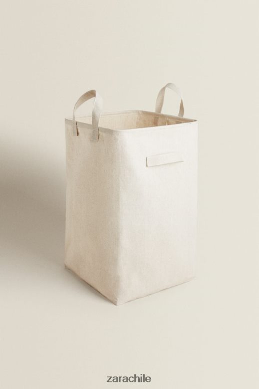 accesorios cl Zara unisexo cesto de ropa plegable beige claro JJ06N41711