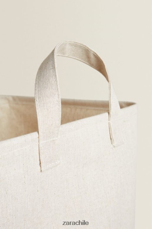 accesorios cl Zara unisexo cesto de ropa plegable beige claro JJ06N41711