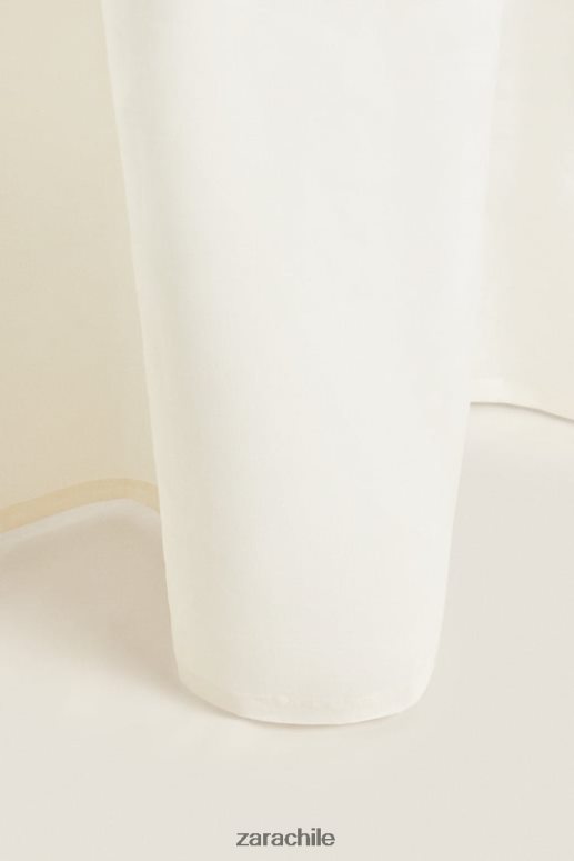 accesorios cl Zara unisexo cortina de ducha de lino ostra blanca JJ06N41702