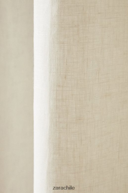 accesorios cl Zara unisexo cortina de ducha de lino ostra blanca JJ06N41702