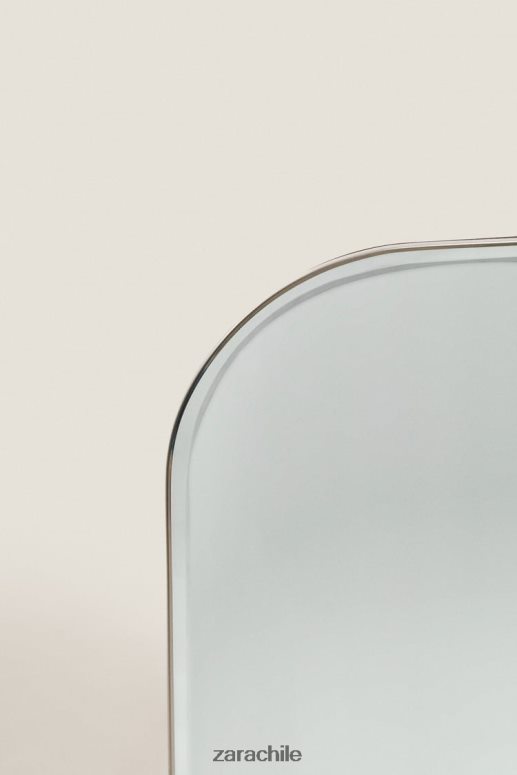accesorios cl Zara unisexo espejo con marco redondo plata mate JJ06N41700