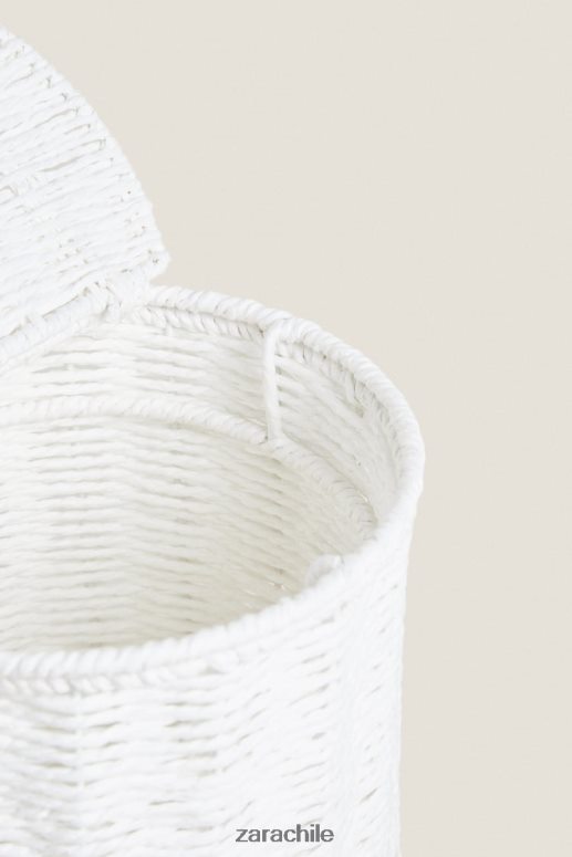 accesorios cl Zara unisexo papelera con tapa extraíble blanco JJ06N41707