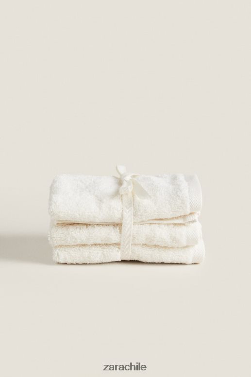 accesorios cl Zara unisexo (paquete de 3) toallas de algodón premium Marfil JJ06N41726