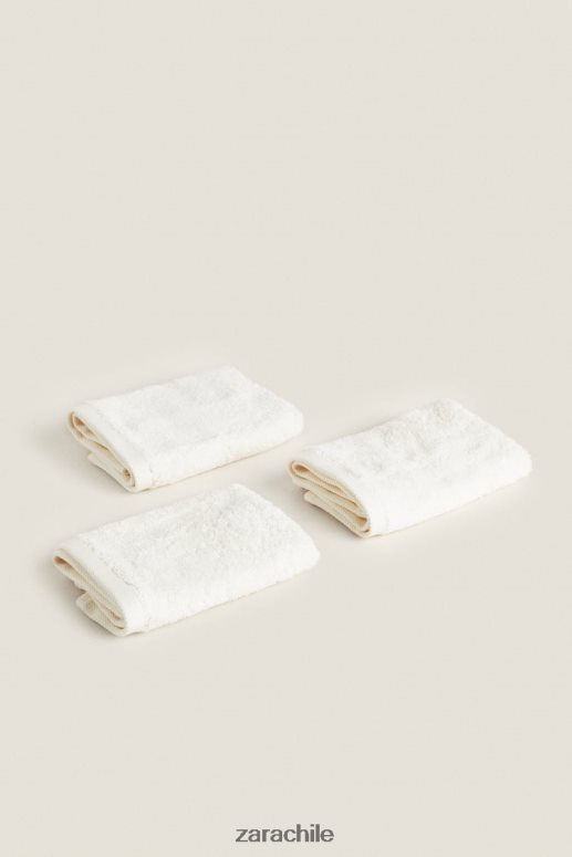 accesorios cl Zara unisexo (paquete de 3) toallas de algodón premium Marfil JJ06N41726
