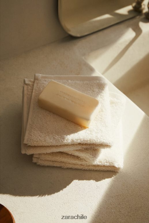 accesorios cl Zara unisexo (paquete de 3) toallas de algodón premium Marfil JJ06N41726