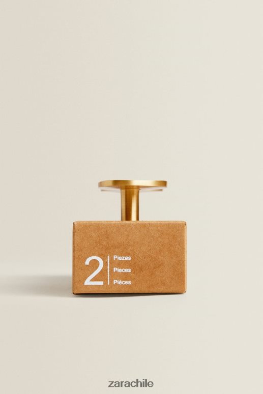 accesorios cl Zara unisexo pomo de puerta de latón (paquete de 2) dorado JJ06N41744