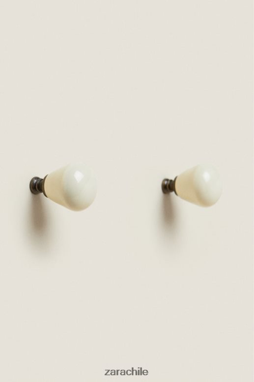 accesorios cl Zara unisexo pomo de puerta redondo (paquete de 2) crudo JJ06N41716