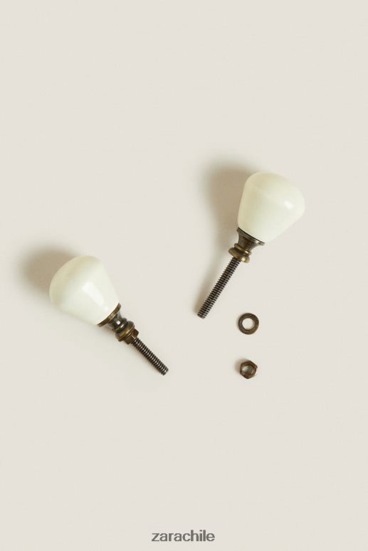 accesorios cl Zara unisexo pomo de puerta redondo (paquete de 2) crudo JJ06N41716