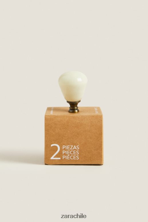 accesorios cl Zara unisexo pomo de puerta redondo (paquete de 2) crudo JJ06N41716