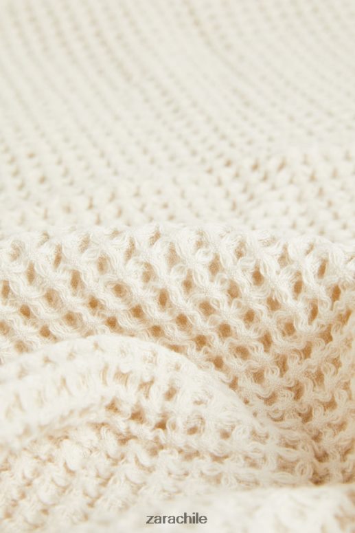 accesorios cl Zara unisexo toalla de algodón con textura tipo gofre beige claro JJ06N41721