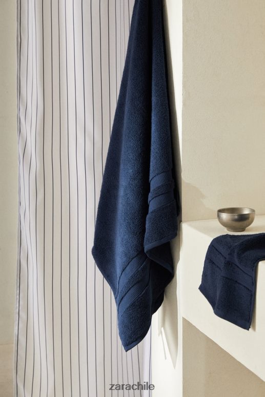 accesorios cl Zara unisexo toalla extra suave con doble borde Azul marino JJ06N41752