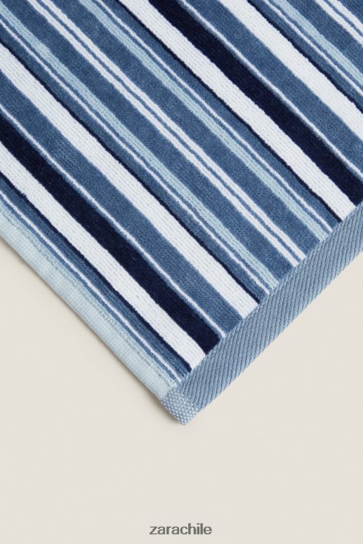 accesorios cl Zara unisexo toalla rayas multicolores gris/azul JJ06N41748
