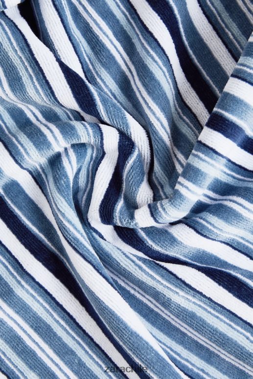 accesorios cl Zara unisexo toalla rayas multicolores gris/azul JJ06N41748