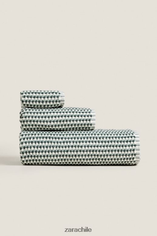 accesorios cl Zara unisexo toalla texturizada con hilo teñido verduras JJ06N41704