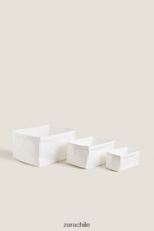 accesorios cl Zara unisexo cesta organizadora con diseño de papel blanco JJ06N41696