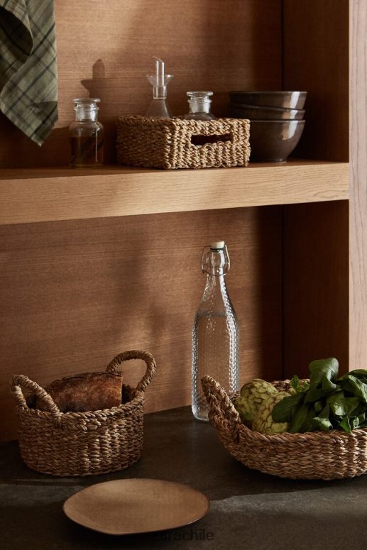 accesorios cl Zara unisexo cesta tejida con asas beige claro JJ06N41698