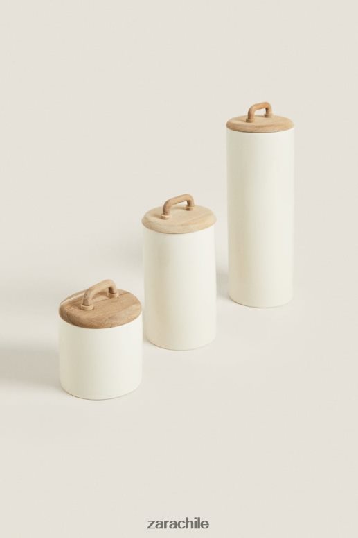accesorios cl Zara unisexo tarro de cerámica y madera crema JJ06N41689