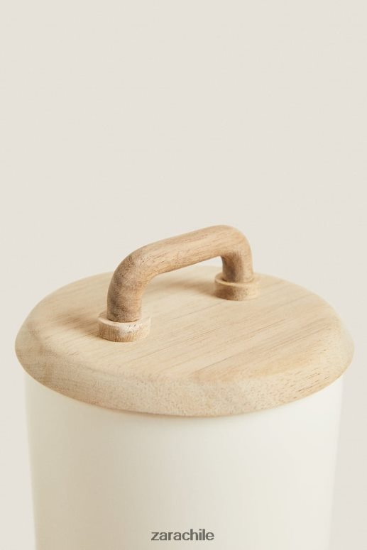 accesorios cl Zara unisexo tarro de cerámica y madera crema JJ06N41689