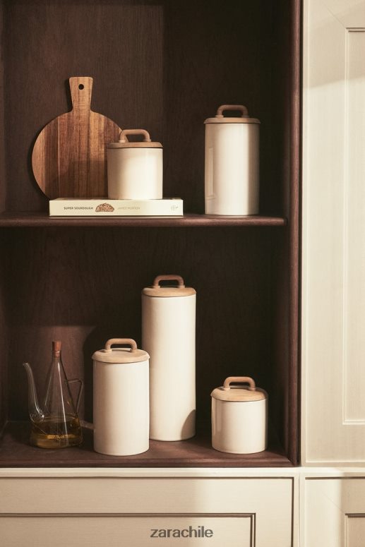 accesorios cl Zara unisexo tarro de cerámica y madera crema JJ06N41689