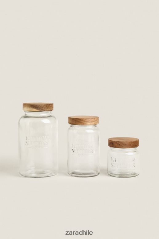 accesorios cl Zara unisexo tarro de cristal con tapa de rosca beige claro JJ06N41684
