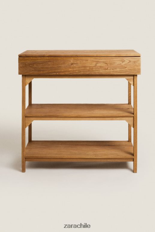 accesorios cl Zara unisexo unidad de almacenamiento de madera beige claro JJ06N41682