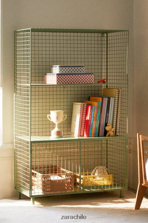 accesorios cl Zara unisexo librero metalico con puertas verde JJ06N41592