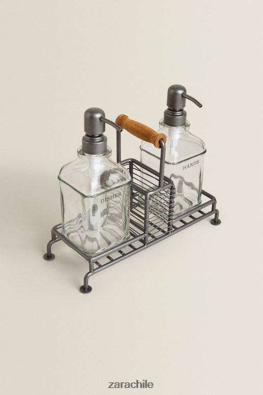 accesorios cl Zara unisexo dispensador doble con soporte acero JJ06N41785