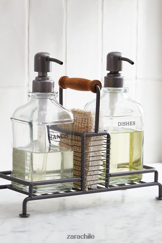 accesorios cl Zara unisexo dispensador doble con soporte acero JJ06N41785