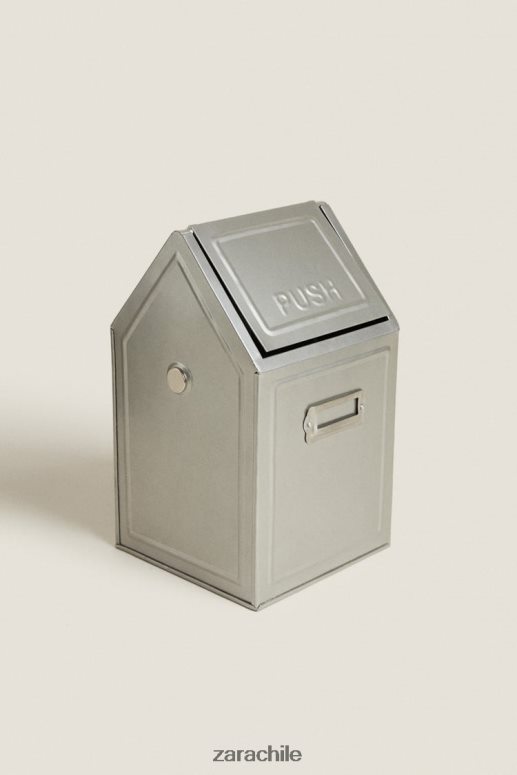 accesorios cl Zara unisexo papelera con tapa (169 oz) acero JJ06N41777