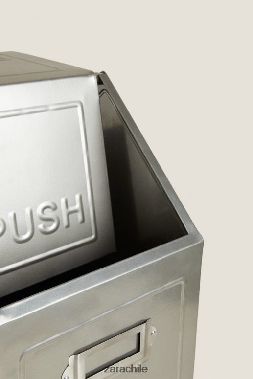 accesorios cl Zara unisexo papelera con tapa (20l) acero JJ06N41776