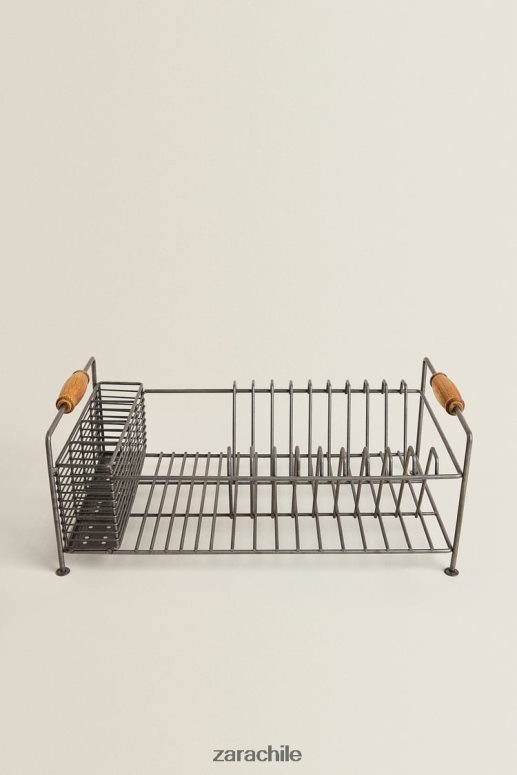 accesorios cl Zara unisexo tendedero de hierro y madera de acacia acero JJ06N41784