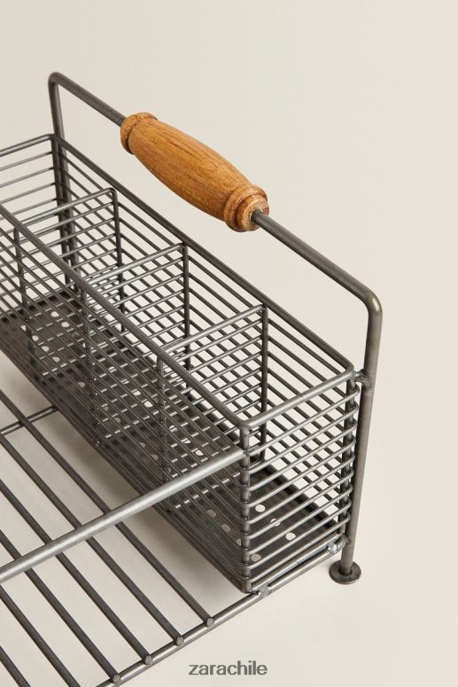 accesorios cl Zara unisexo tendedero de hierro y madera de acacia acero JJ06N41784
