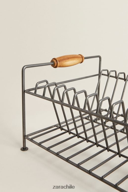 accesorios cl Zara unisexo tendedero de hierro y madera de acacia acero JJ06N41784