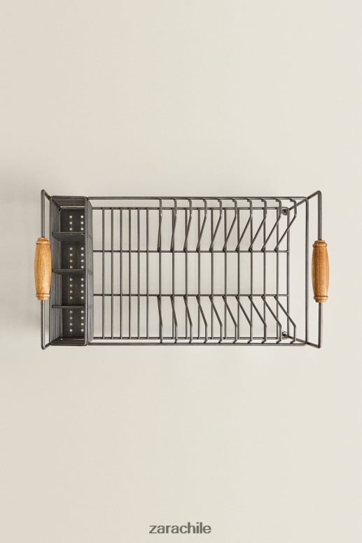 accesorios cl Zara unisexo tendedero de hierro y madera de acacia acero JJ06N41784