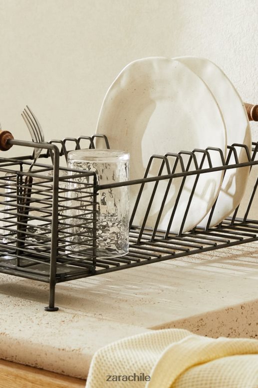 accesorios cl Zara unisexo tendedero de hierro y madera de acacia acero JJ06N41784