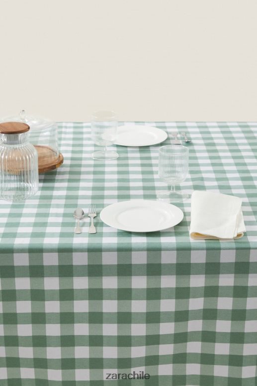 accesorios cl Zara unisexo mantel a cuadros de resina verde JJ06N41669
