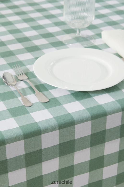 accesorios cl Zara unisexo mantel a cuadros de resina verde JJ06N41669
