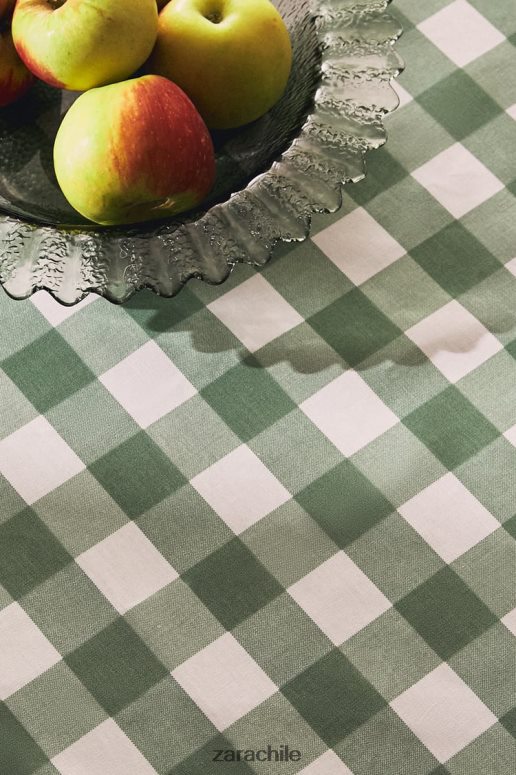 accesorios cl Zara unisexo mantel a cuadros de resina verde JJ06N41669