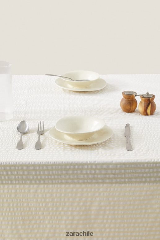 accesorios cl Zara unisexo mantel a rayas crudo JJ06N41670