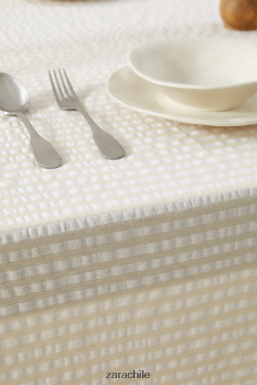 accesorios cl Zara unisexo mantel a rayas crudo JJ06N41670