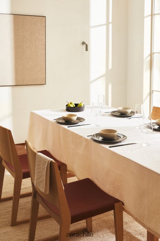 accesorios cl Zara unisexo mantel a rayas crudo JJ06N41670