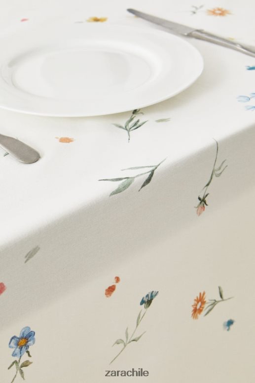 accesorios cl Zara unisexo mantel con estampado floral verde JJ06N41678
