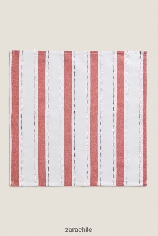 accesorios cl Zara unisexo servilletas de hilo teñido (paquete de 2) ladrillo JJ06N41665