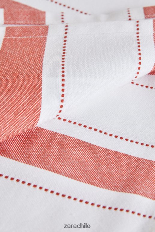 accesorios cl Zara unisexo servilletas de hilo teñido (paquete de 2) ladrillo JJ06N41665