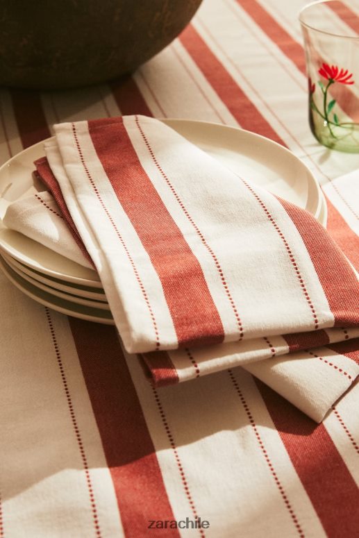 accesorios cl Zara unisexo servilletas de hilo teñido (paquete de 2) ladrillo JJ06N41665