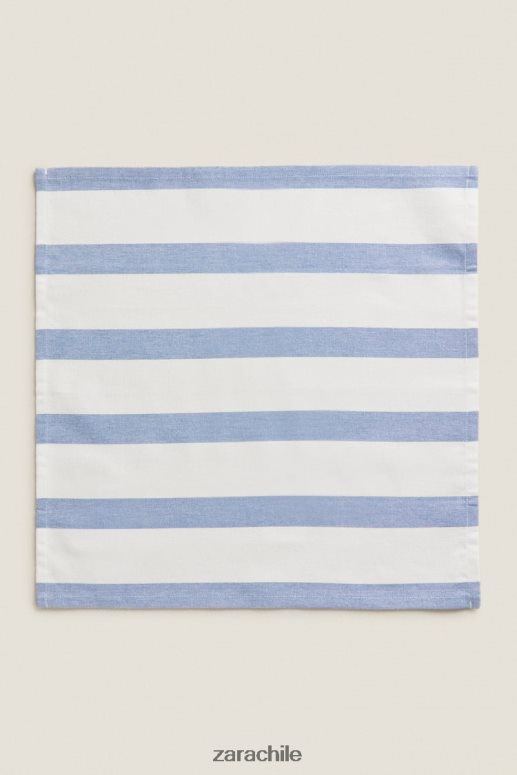 accesorios cl Zara unisexo servilletas de tela a rayas (juego de 2) azul JJ06N41667