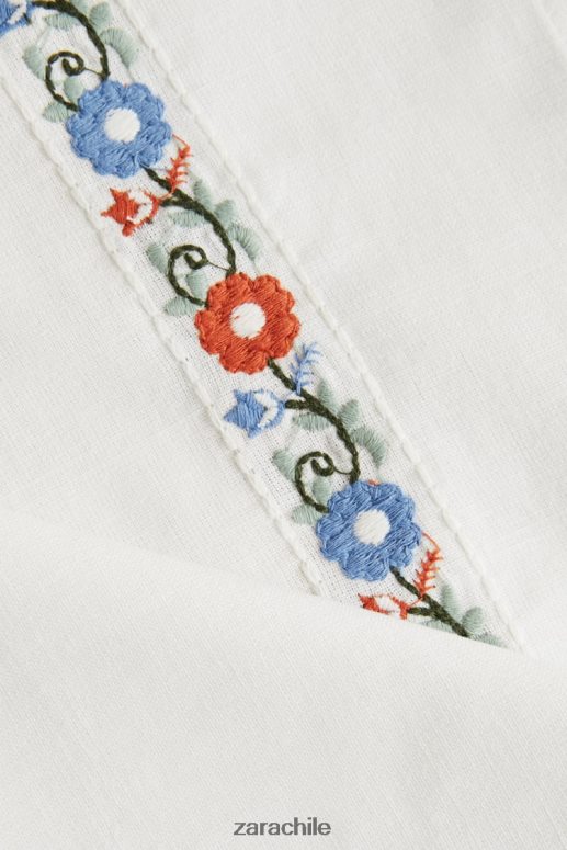 accesorios cl Zara unisexo servilletas de tela bordadas (paquete de 2) blanco JJ06N41663