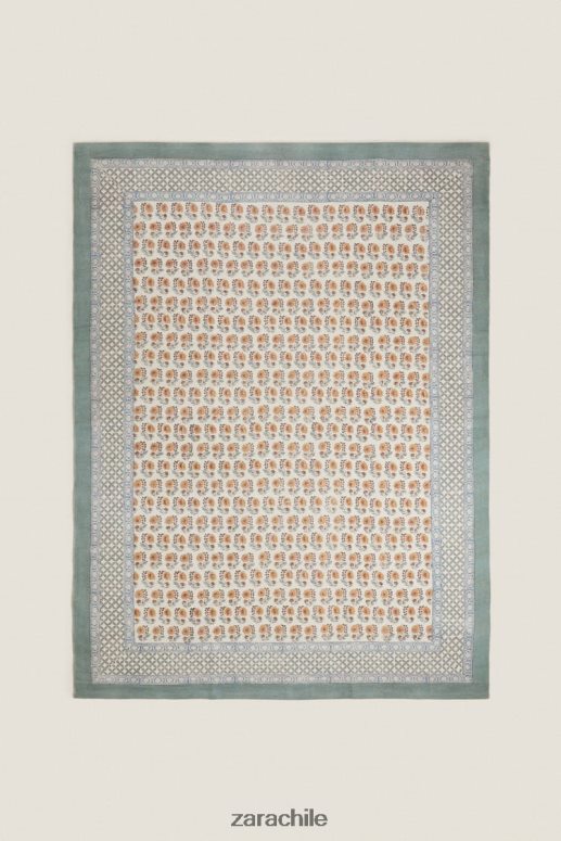 accesorios cl Zara unisexo alfombra con estampado de bloques durazno JJ06N41639